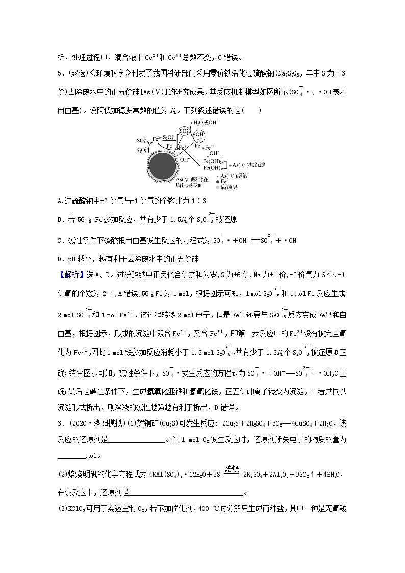 高考化学一轮复习课时分层作业八氧化还原反应方程式的配平和计算含解析新人教版第3页