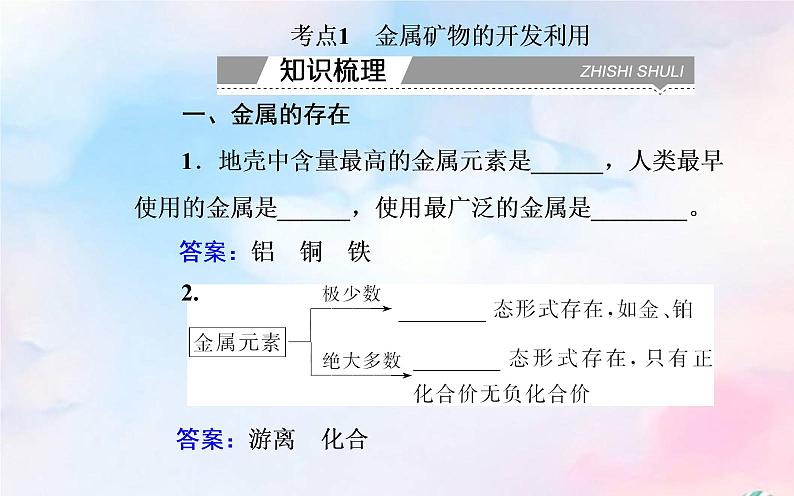 2022版高考化学一轮复习专题八第一节自然资源的开发利用课件新人教版第3页