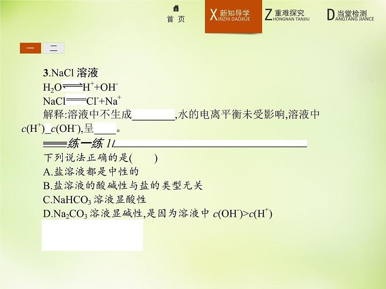 人教版 (新课标)化学选修4 化学反应原理 3.3.1盐类的水解课件06