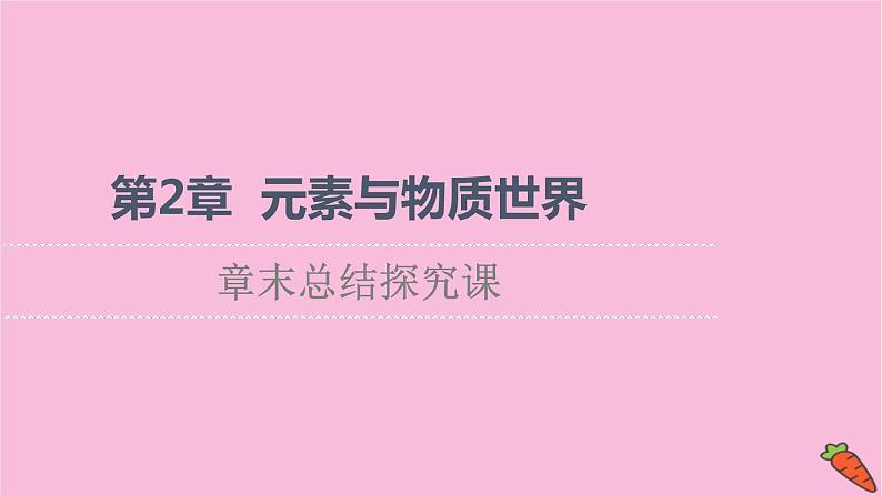 新教材2021-2022学年鲁科版化学必修第一册课件：第2章 元素与物质世界 章末总结探究课01