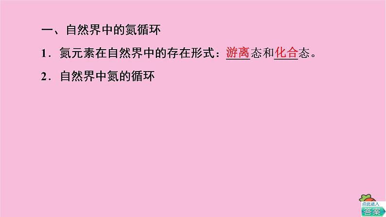 新教材2021-2022学年鲁科版化学必修第一册课件：第3章 第3节 基础课时17　自然界中的氮循环　氮气与氮氧化物04