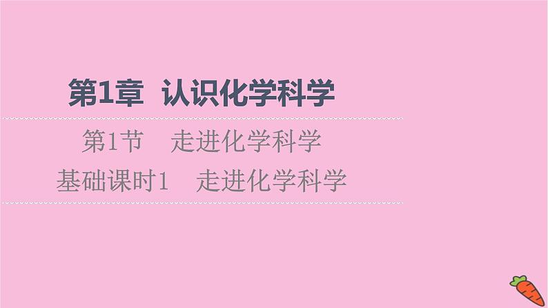 新教材2021-2022学年鲁科版化学必修第一册课件：第1章 第1节 基础课时1　走进化学科学01