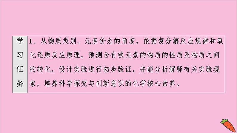 新教材2021-2022学年鲁科版化学必修第一册课件：第3章 第1节 基础课时14　铁的氧化物和铁的氢氧化物铁及其化合物之间的转化关系02