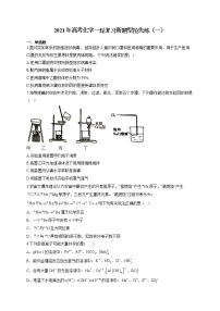 2021年高考化学一轮复习新题型抢先练（一）河北地区专用