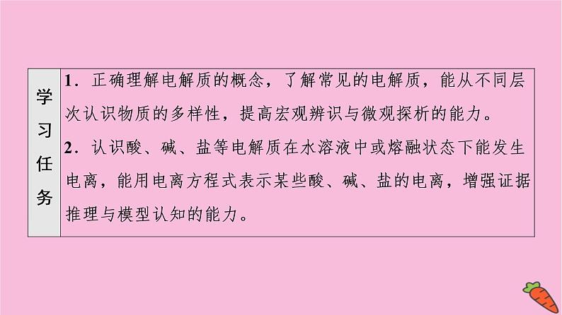 新教材2021-2022学年鲁科版化学必修第一册课件：第2章 第2节 基础课时9　电解质的电离02