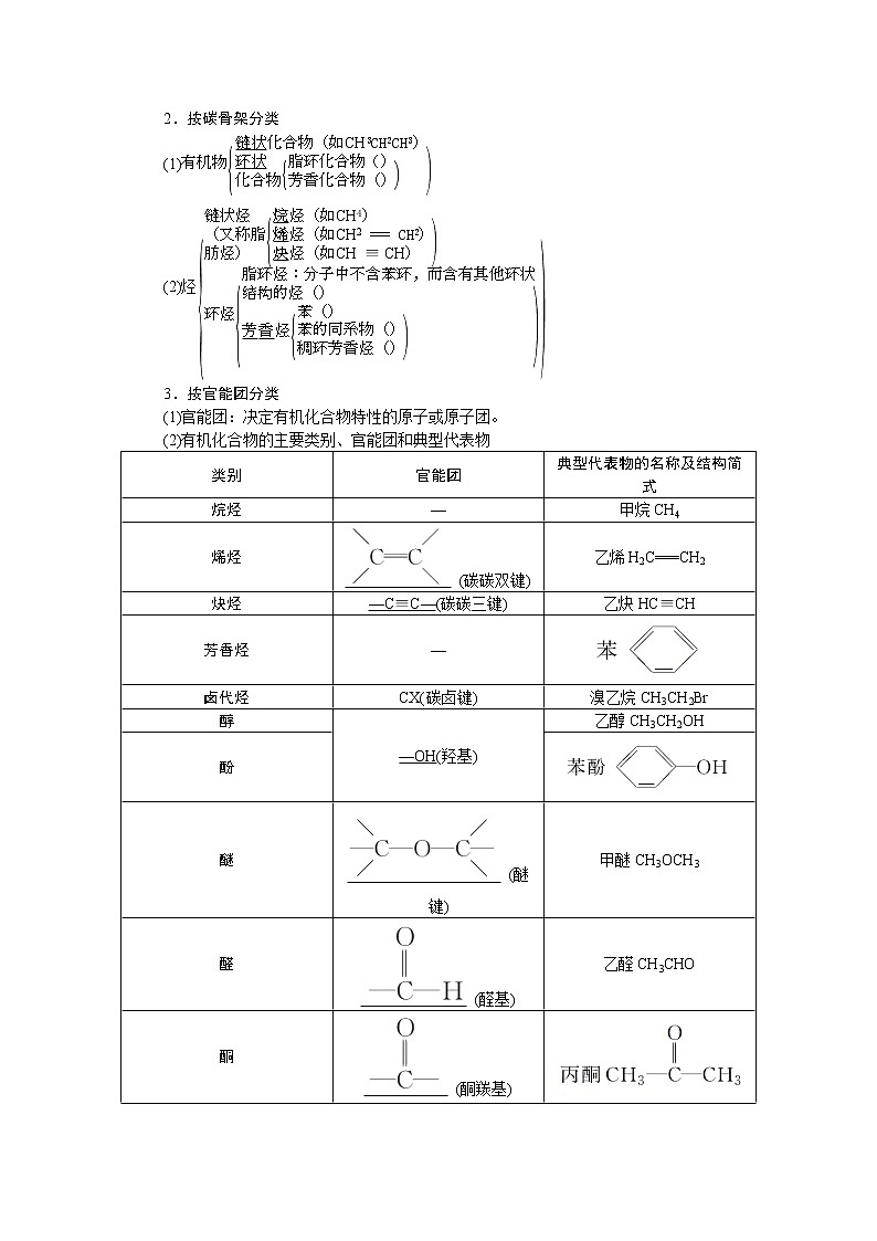 2022届高考化学一轮复习讲义学案第10章  课题31　认识有机化合物第3页