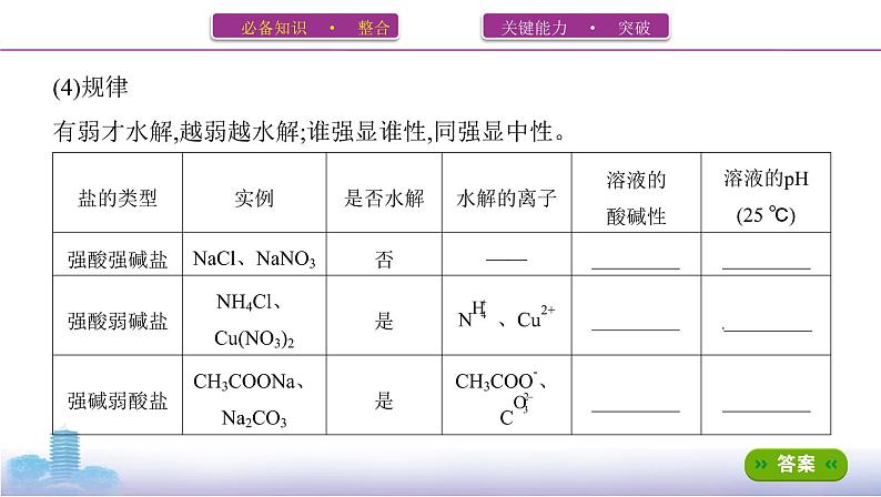 高考化学专题复习  专题八　水溶液中的离子平衡_第4讲　盐类的水解学案04