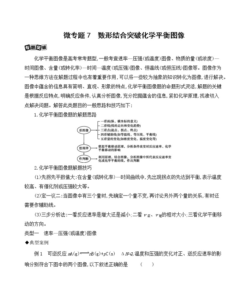 高考化学专题复习  专题七　化学反应速率和化学平衡  微专题7　数形结合突破化学平衡图像学案01