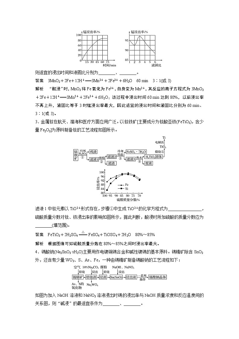 2022届高考化学二轮专题复习学案练习专题八 大题题空逐空突破(十一)　化工流程题中的曲线分析第2页