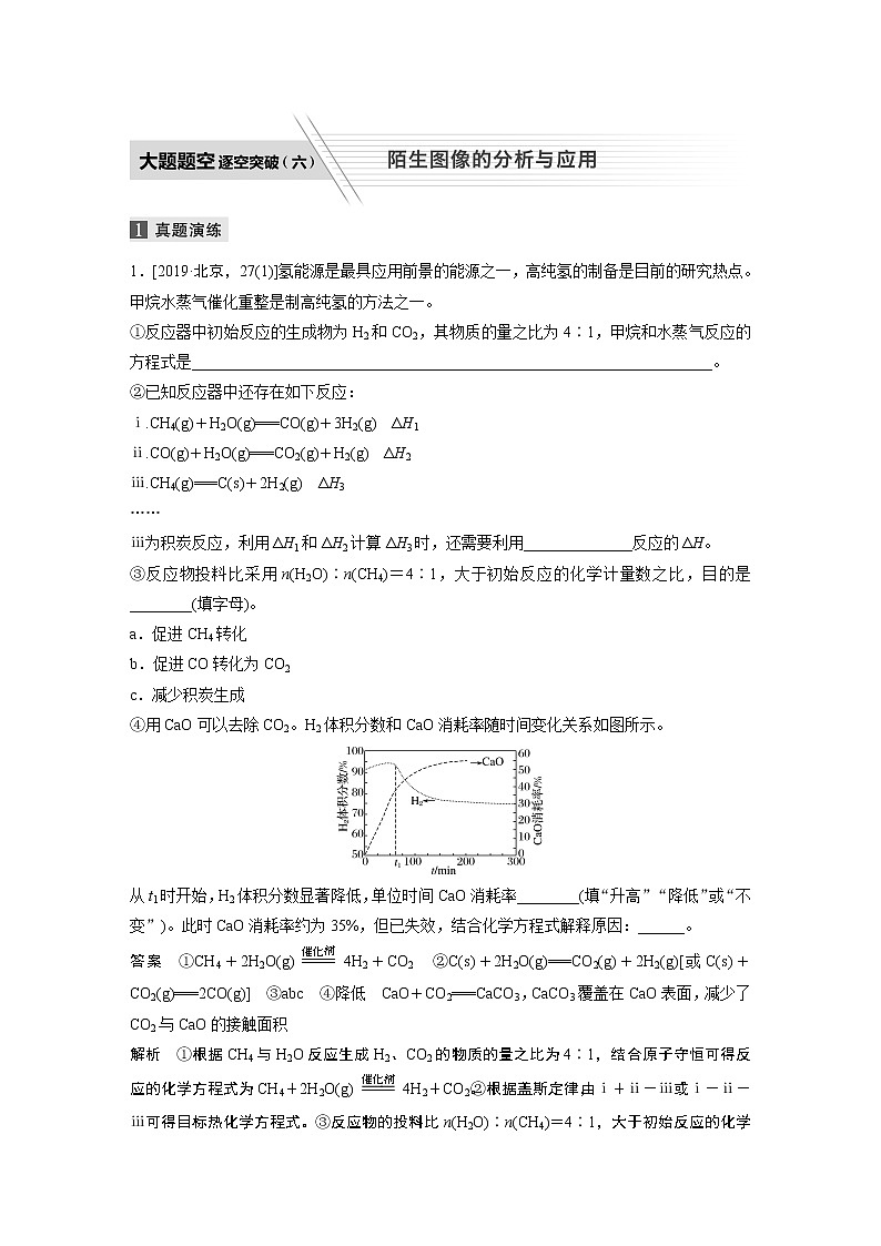 2022届高考化学二轮专题复习学案练习专题七 大题题空逐空突破(六)　陌生图像的分析与应用01