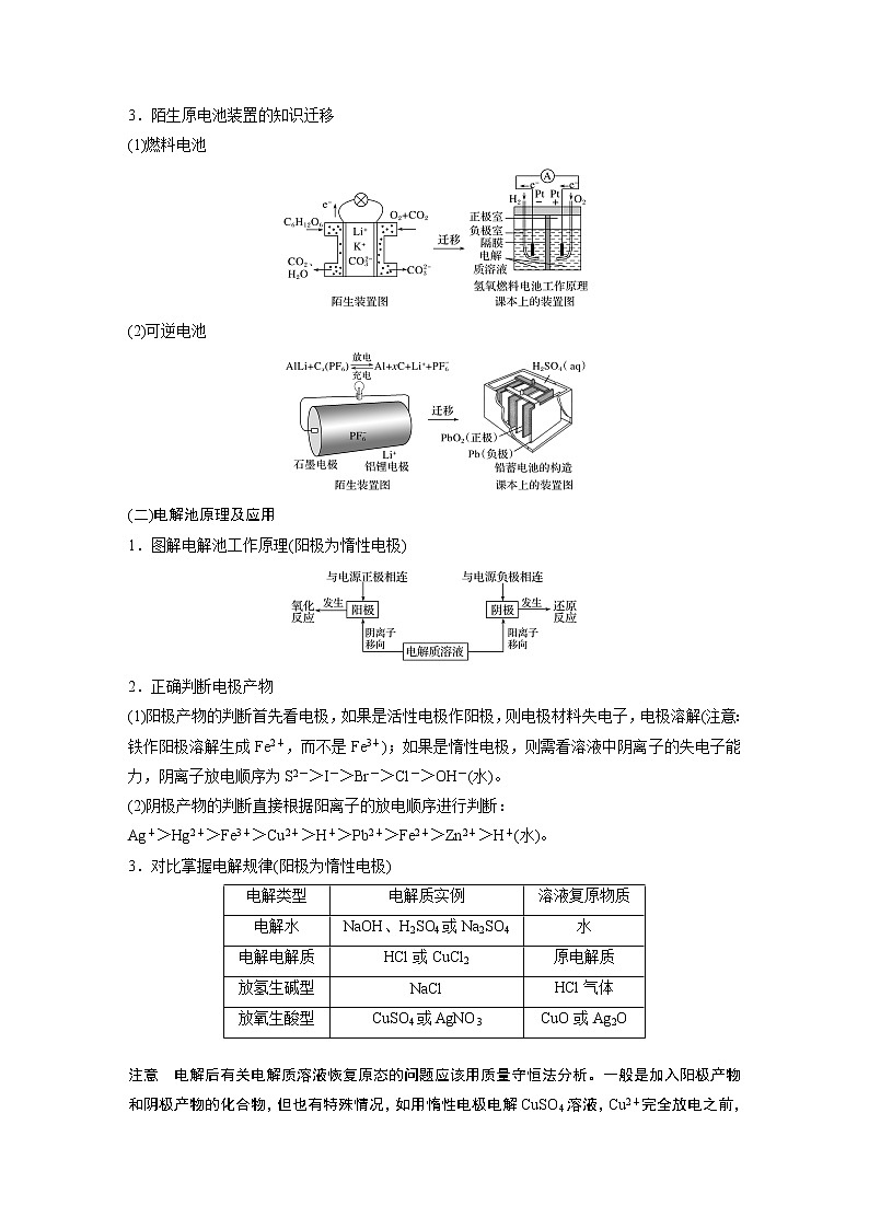 2022届高考化学二轮专题复习学案练习专题六 考点二　化学能与电能02