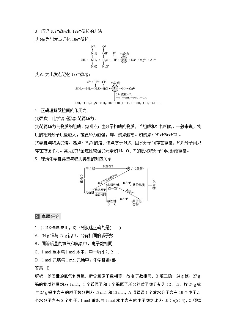 2022届高考化学二轮专题复习学案练习专题五 考点一　微粒结构及相互作用力02