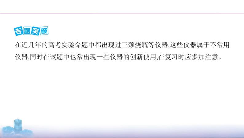 高考化学专题复习   专题十　化学实验基础微专题11　实验装置的选取与创新应用课件PPT02