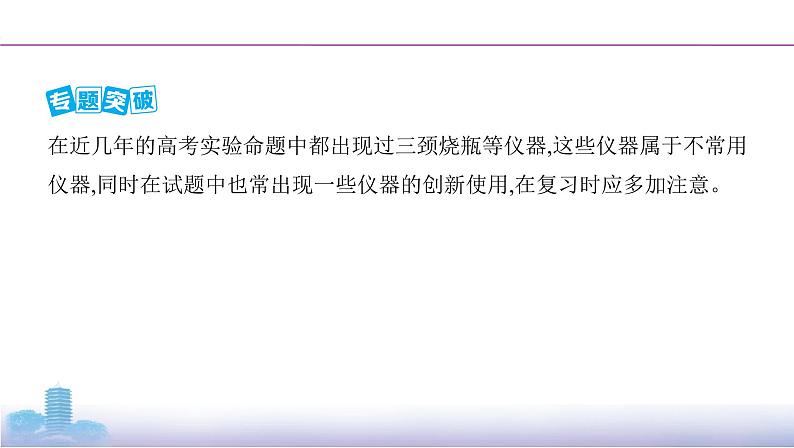 高考化学专题复习   专题十　化学实验基础微专题11　实验装置的选取与创新应用课件PPT02