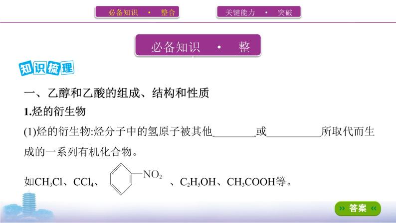高考化学专题复习  专题九　常见有机物及其应用_第2讲　生活中常见的有机物课件PPT02