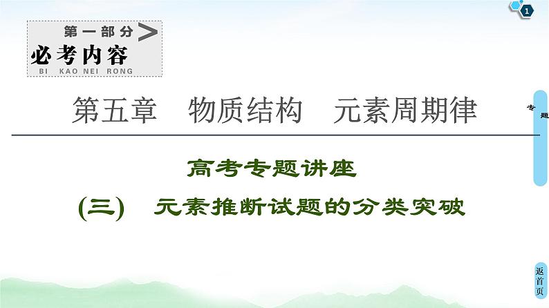 2021高三化学人教版一轮课件：第5章 高考专题讲座3 元素推断试题的分类突破01