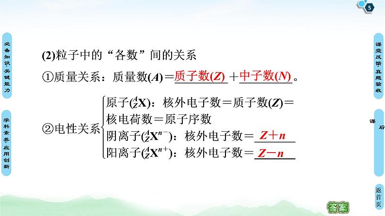 2021高三化学人教版一轮课件：第5章 第1节 原子结构 化学键05