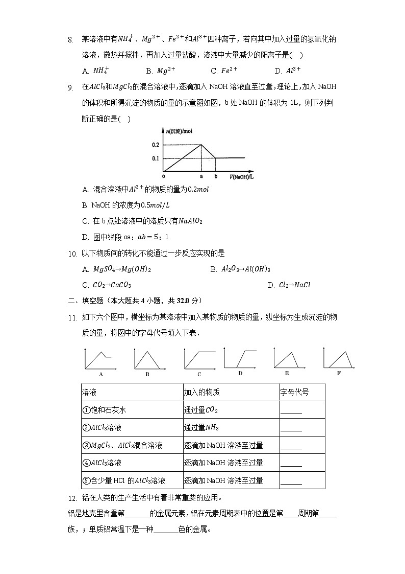 4.4实验活动3  同周期、同主族元素性质的递变  同步练习（困难） 人教版（2019）高中化学必修第一册03