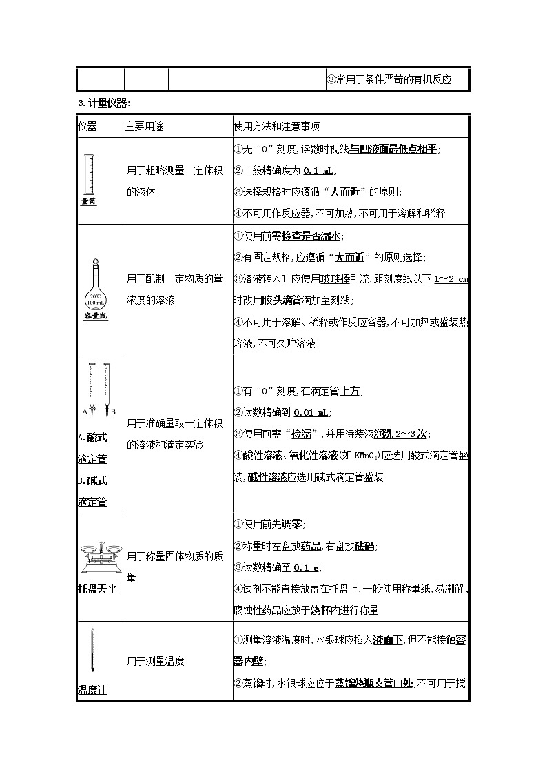 2022版高考化学一轮复习第一章从实验学化学第一讲化学实验仪器和基本操作学案新人教版第3页