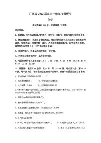 2022届广东省高三上学期9月复习调研考试化学试题 （word版含答案）