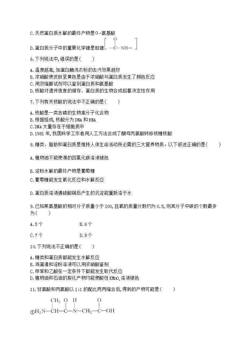 人教版（2019）化学选择性必修3-4.3 核酸 同步练习（含解析）02