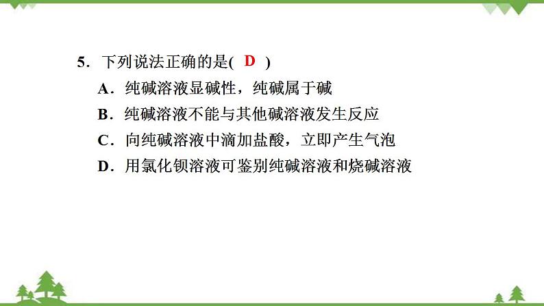 （新教材）2021-2022学年人教版化学必修第一册作业课件：第二章+高效作业8+【第2课时　碳酸钠和碳酸氢钠　焰色试验第8页