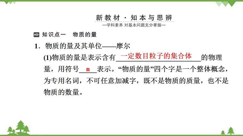 （新教材）2021-2022学年人教版化学必修第一册课件：第二章+第三节+第1课时　物质的量的单位——摩第3页