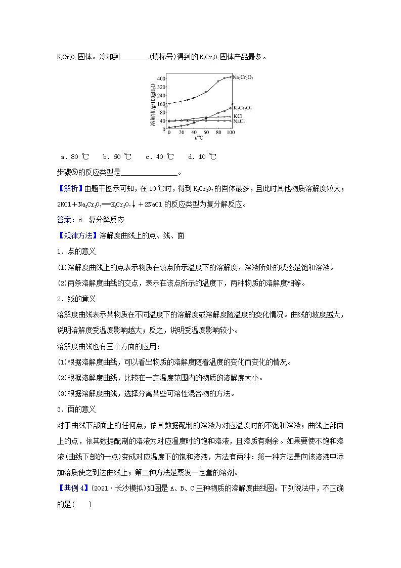 溶解度及溶解度曲线 高考化学一轮复习强化提升课学案新人教版03