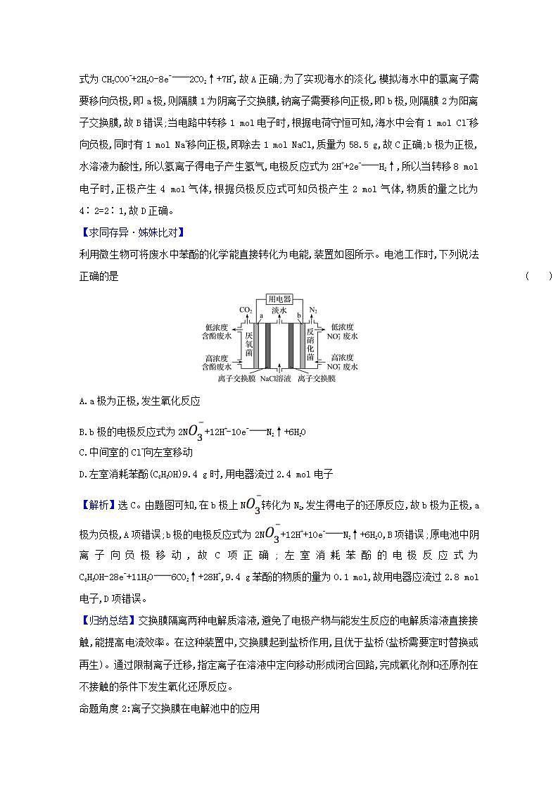离子交换膜在电化学中的应用 高考化学一轮复习强化提升课学案新人教版第2页