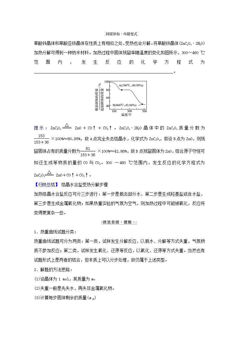 “热重曲线”分析 高考化学一轮复习强化提升课学案新人教版第2页