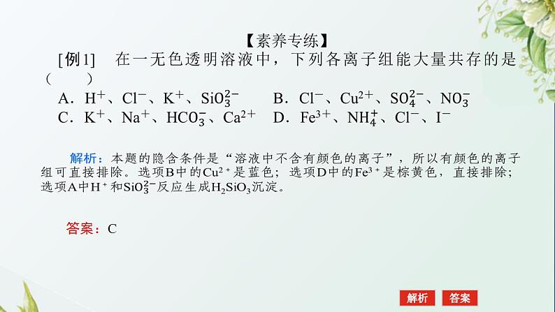 4离子共存与推断课件新人教版 高考化学一轮复习06