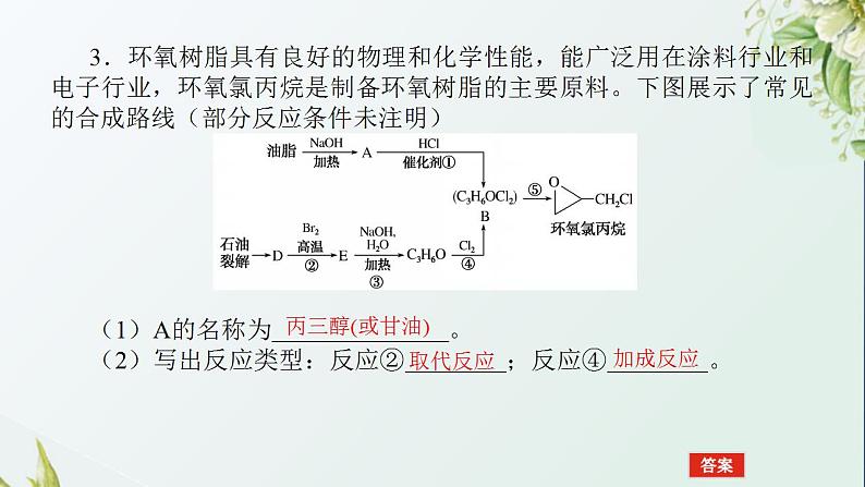 18多官能团有机物的定量反应及反应类型课件新人教版 高考化学一轮复习第8页