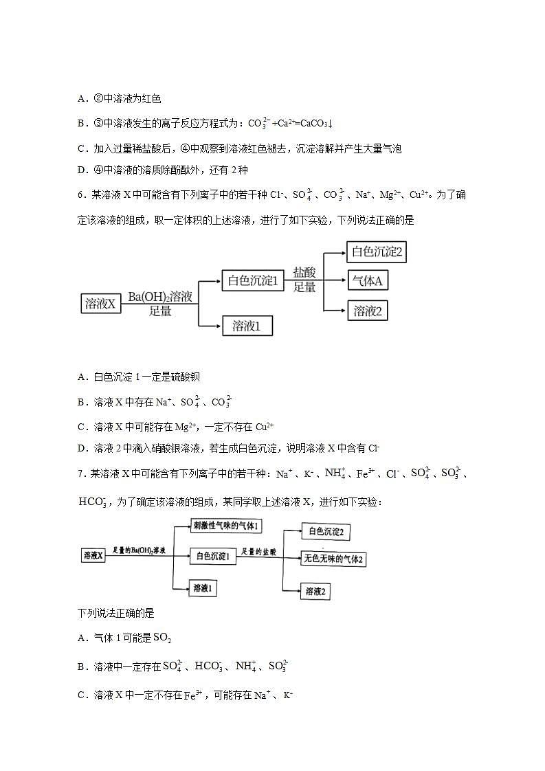 2022届高三化学一轮高考复习常考题型：08离子反应的实际应用02