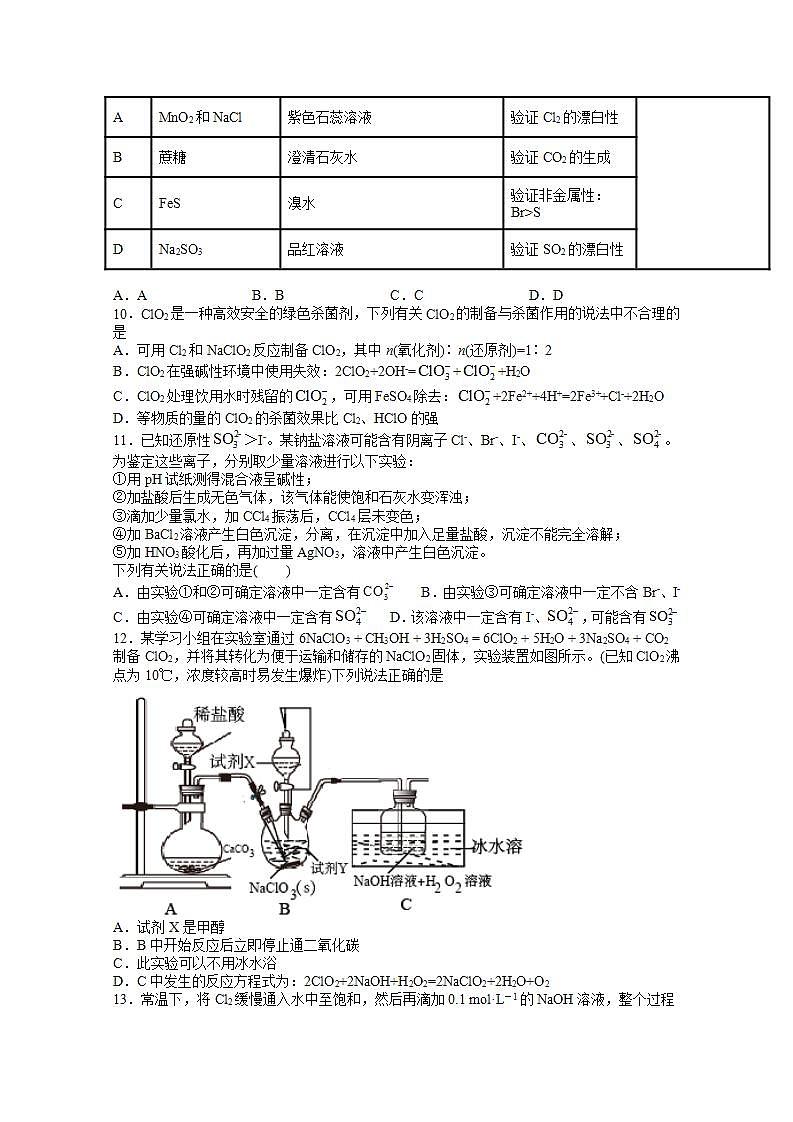 2022届高三化学一轮高考复习常考题型：17卤素及其化合物专题03