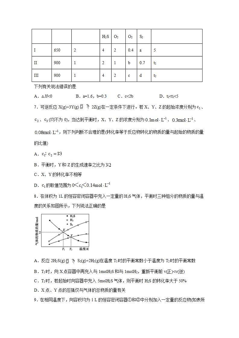 2022届高三化学一轮高考复习常考题型：37等效平衡应用03