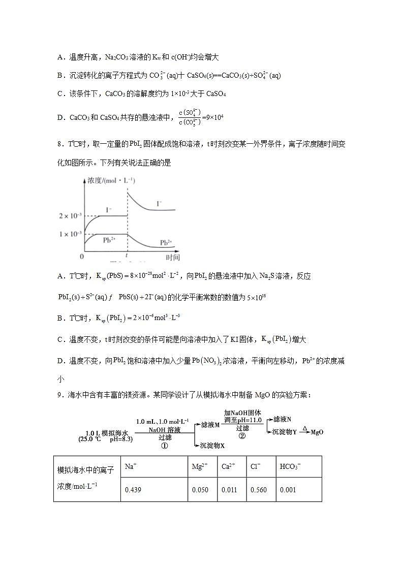 2022届高三化学一轮高考复习常考题型：63溶度积常数相关计算及图像分析第3页