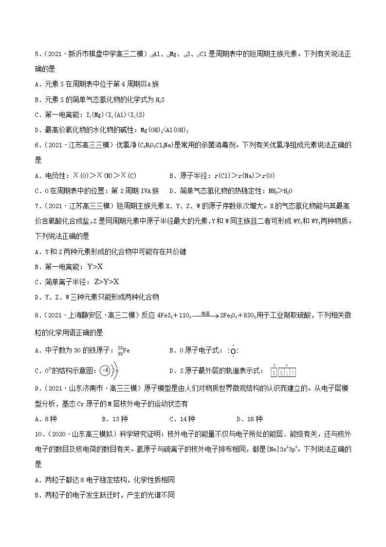 第36讲  原子结构与性质（精练）-2022年高考化学一轮复习讲练测02