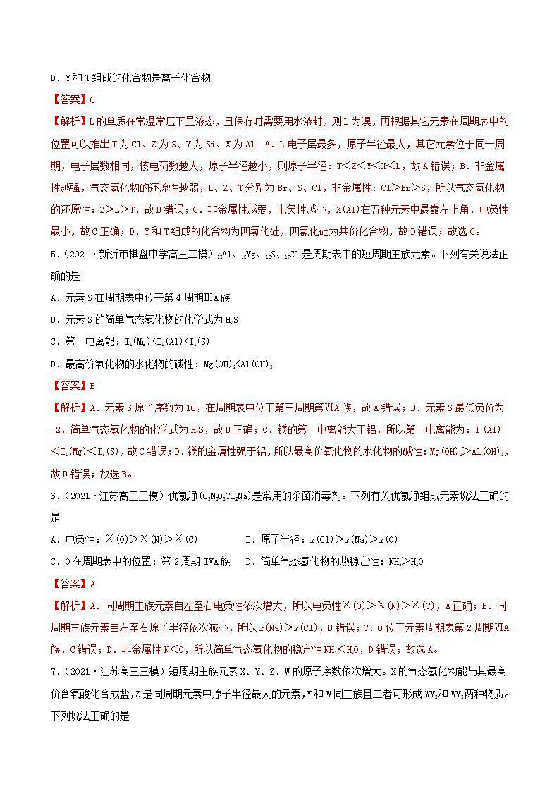 第36讲  原子结构与性质（精练）-2022年高考化学一轮复习讲练测03