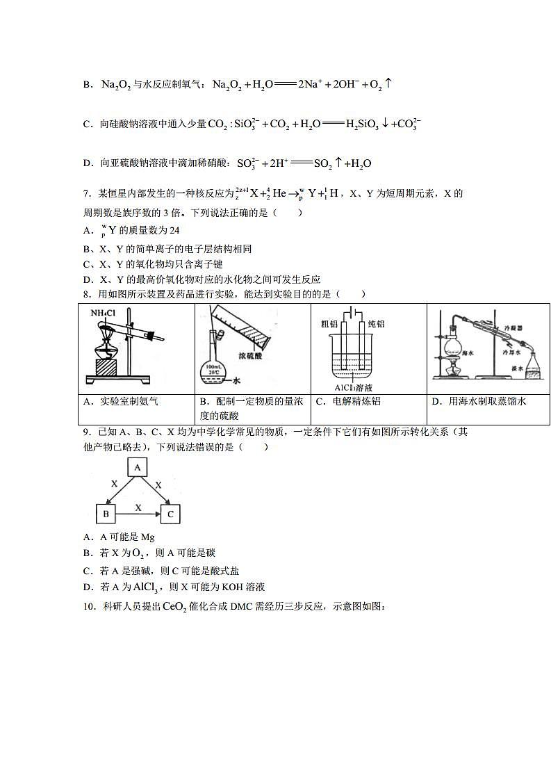 2022届陕西省咸阳市武功县高三上学期第一次质量检测化学试题（PDF版）第2页