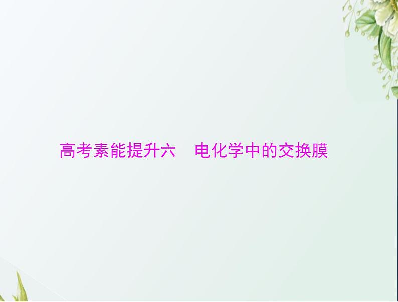 通用版高考化学一轮复习模块2化学反应原理第四单元高考素能提升六电化学中的交换膜课件第1页