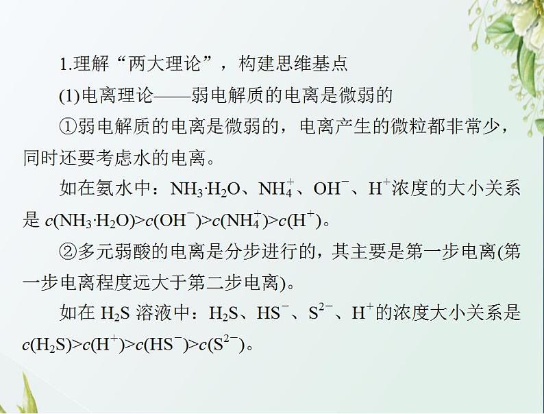 通用版高考化学一轮复习模块2化学反应原理第六单元高考素能提升十一用守恒思想破解溶液中粒子浓度关系课件第3页