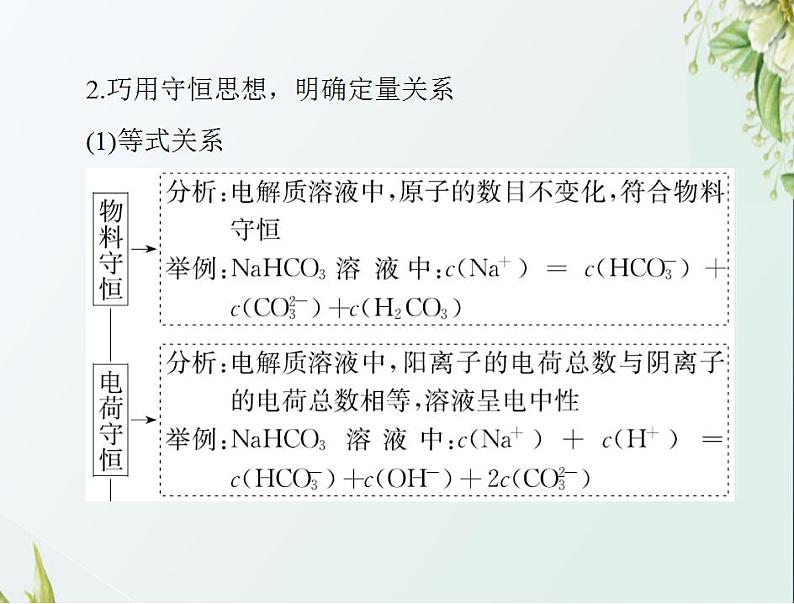 通用版高考化学一轮复习模块2化学反应原理第六单元高考素能提升十一用守恒思想破解溶液中粒子浓度关系课件第5页