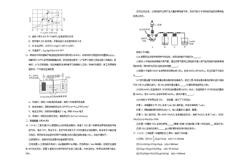 2021届福建省莆田市高三下学期4月月考化学试题02