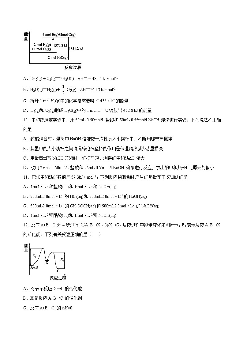第9单元 化学反应中的能量变化（B卷 滚动提升检测）（学生版）第3页