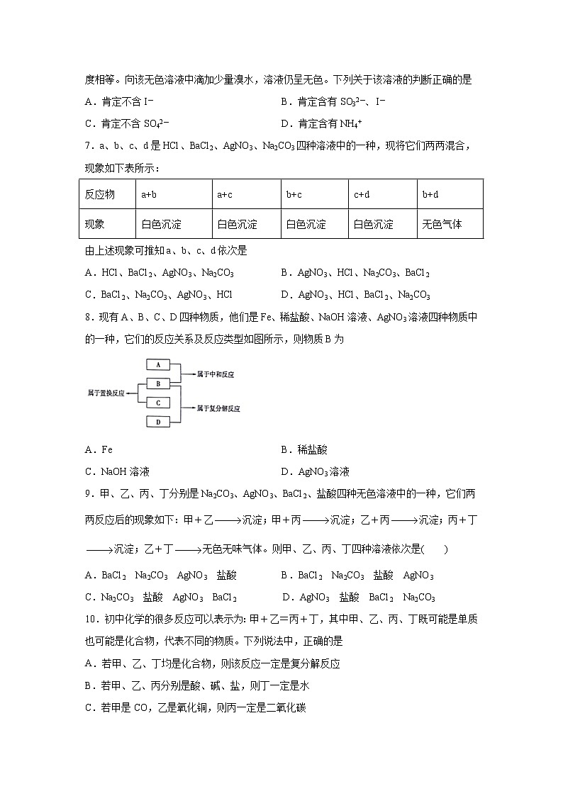 2022届高三化学（人教版）一轮复习考点巩固习题：常用无机物及其应用之无机综合推断第2页