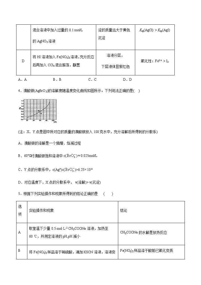 高二上学期化学新教材苏教版（2019）选择性必修1检测试卷：专题三第四单元沉淀溶解平衡02