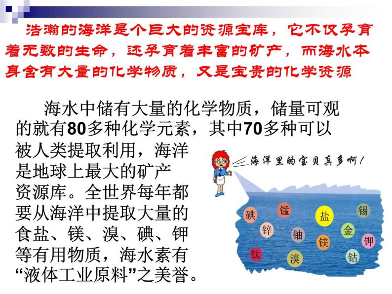 新人教版高中化学选修二课题二-海水综合利用1课件02