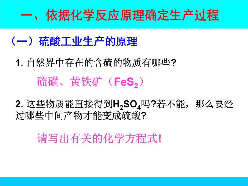 新人教版高中化学选修二课题1---化工生产过程中的基本问题课件04