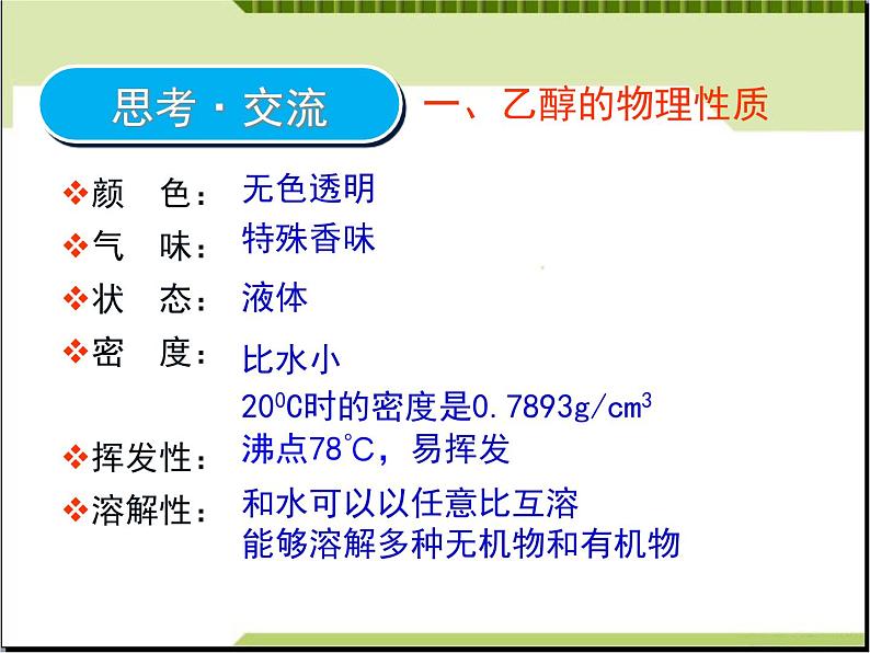 新人教版高中化学必修二3.3.1生活中两种常见的有机物课件第6页