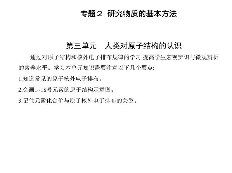 苏教版 (2019)必修 第一册专题2 研究物质的基本方法 第三单元　人类对原子结构的认识课件PPT01